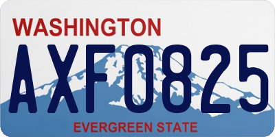 WA license plate AXF0825