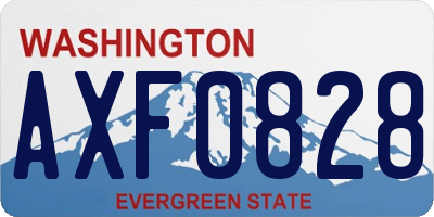 WA license plate AXF0828