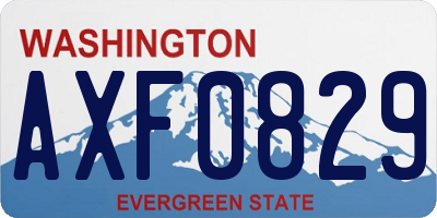 WA license plate AXF0829