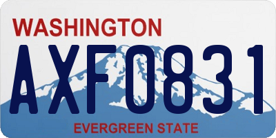 WA license plate AXF0831