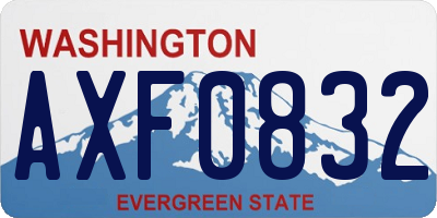 WA license plate AXF0832
