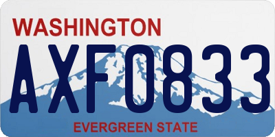 WA license plate AXF0833