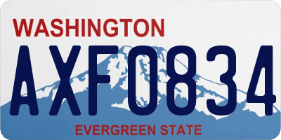 WA license plate AXF0834