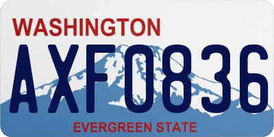 WA license plate AXF0836