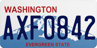 WA license plate AXF0842