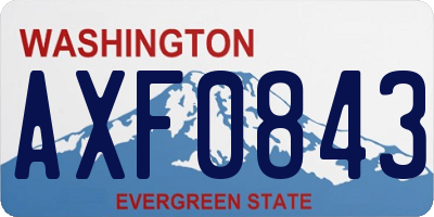 WA license plate AXF0843