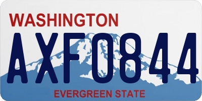 WA license plate AXF0844