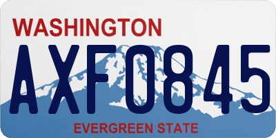 WA license plate AXF0845