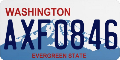 WA license plate AXF0846