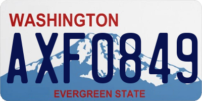 WA license plate AXF0849