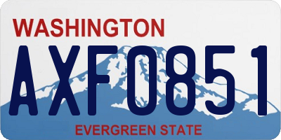 WA license plate AXF0851