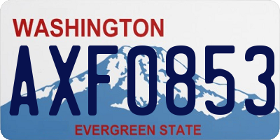 WA license plate AXF0853
