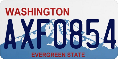 WA license plate AXF0854