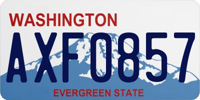 WA license plate AXF0857