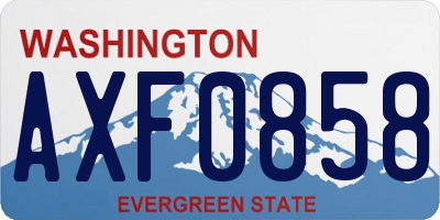 WA license plate AXF0858