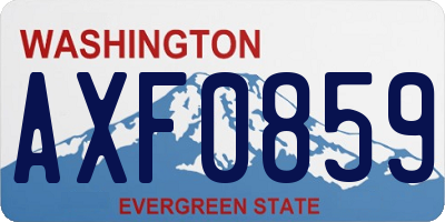 WA license plate AXF0859
