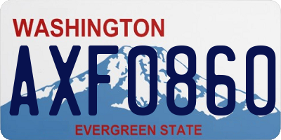 WA license plate AXF0860