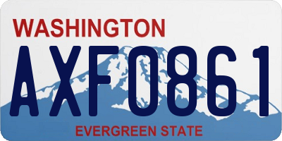 WA license plate AXF0861