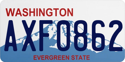 WA license plate AXF0862