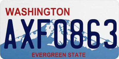 WA license plate AXF0863