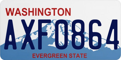 WA license plate AXF0864