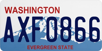 WA license plate AXF0866
