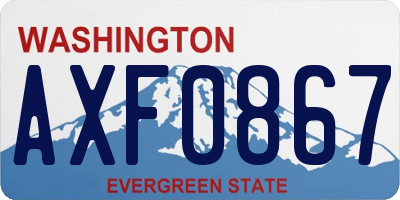 WA license plate AXF0867