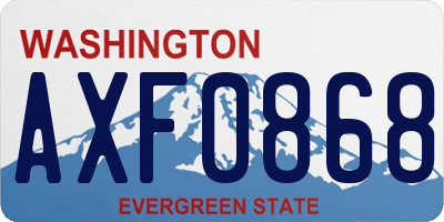 WA license plate AXF0868