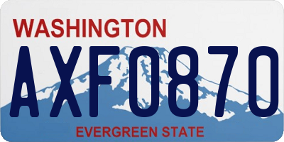 WA license plate AXF0870