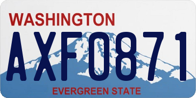 WA license plate AXF0871