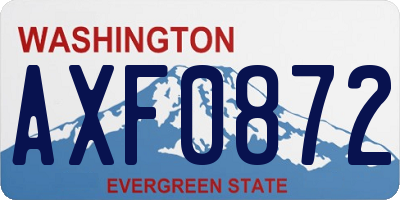 WA license plate AXF0872