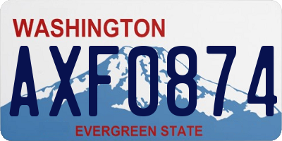 WA license plate AXF0874
