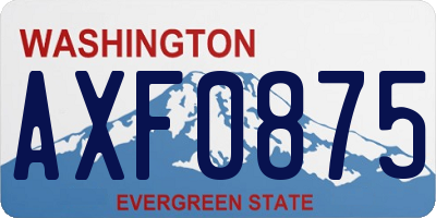 WA license plate AXF0875