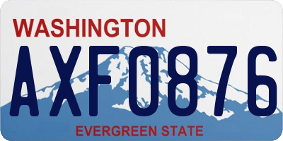 WA license plate AXF0876