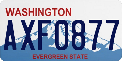 WA license plate AXF0877
