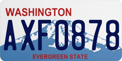 WA license plate AXF0878