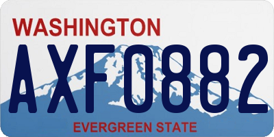 WA license plate AXF0882