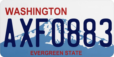 WA license plate AXF0883