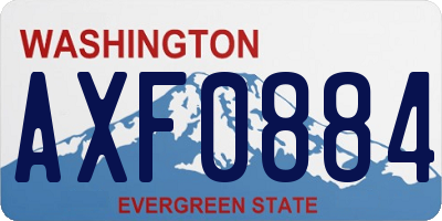 WA license plate AXF0884