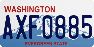 WA license plate AXF0885