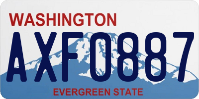 WA license plate AXF0887
