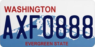 WA license plate AXF0888