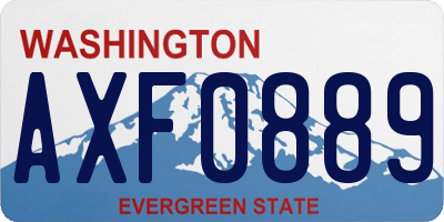 WA license plate AXF0889