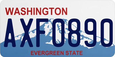 WA license plate AXF0890