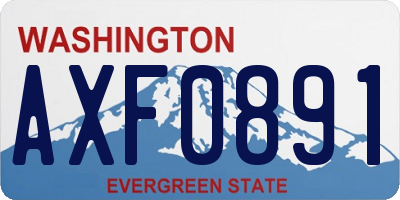 WA license plate AXF0891