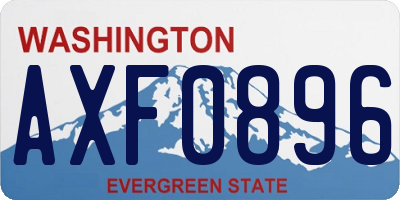 WA license plate AXF0896