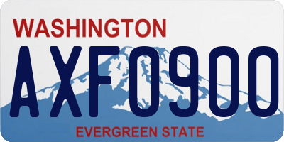 WA license plate AXF0900