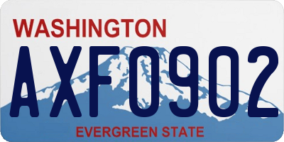 WA license plate AXF0902