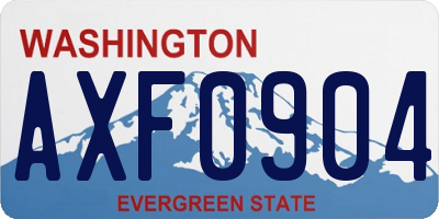 WA license plate AXF0904