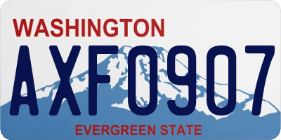 WA license plate AXF0907